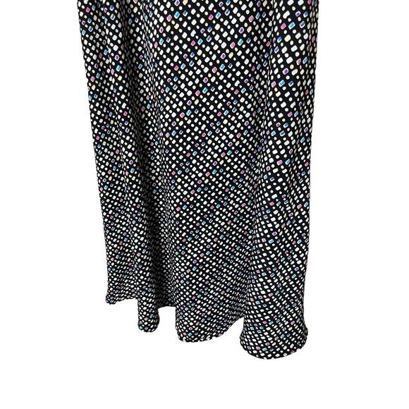 KENAR Maxi Skirt Womens Size 4 Black Multi-color Flowy Polka Dot Vintage - Picture 3 of 7